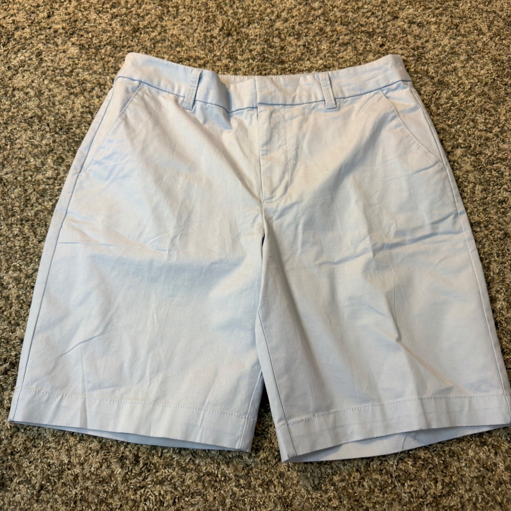 Matty M Womens Light Blue Chino Shorts Stretch Cotton Mid Rise Size M